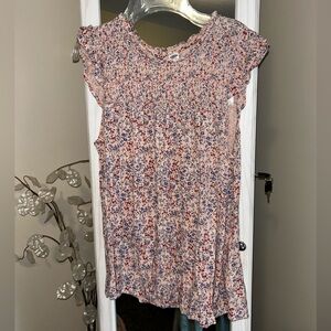 Old Navy Pink and Blue Floral Blouse